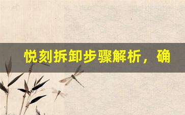 悦刻拆卸步骤解析，确保设备长久使用